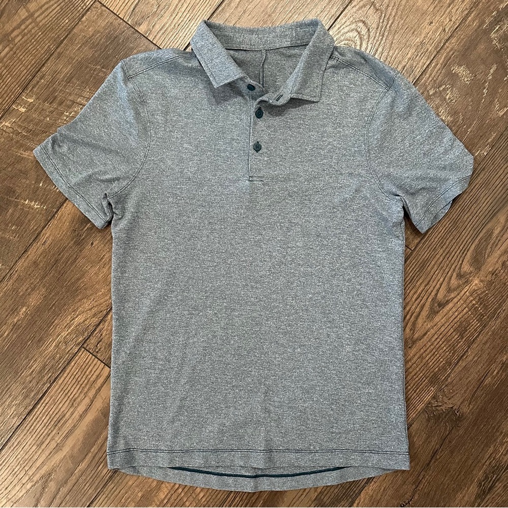 Lululemon Metal Vent Tech Polo Golf Shirt Performance Short Sleeve Gray Men's S